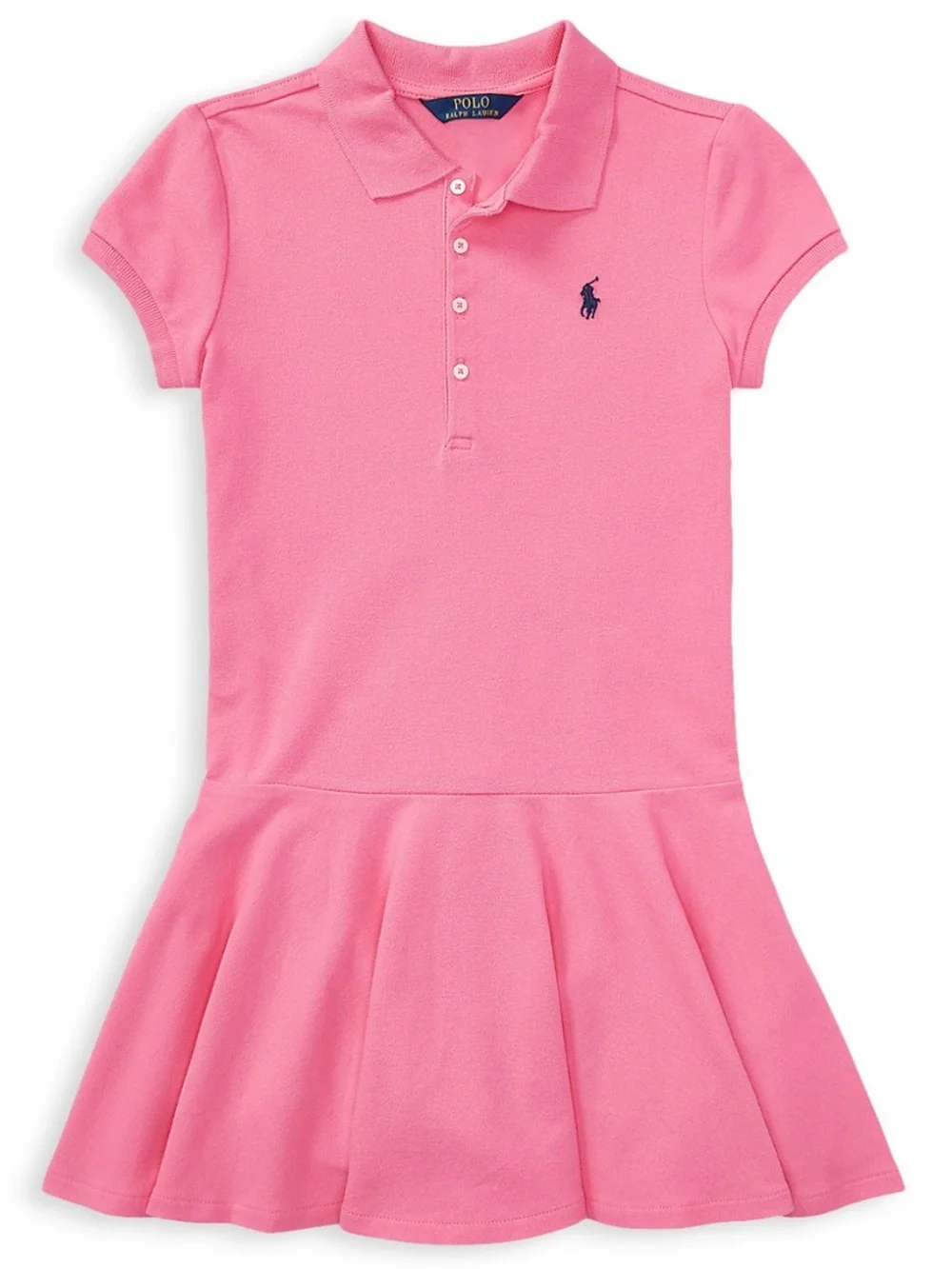 Polo Ralph Lauren Girls' Iconic Cotton Collar Dress Drop Waist Big Kid Sz S / 7